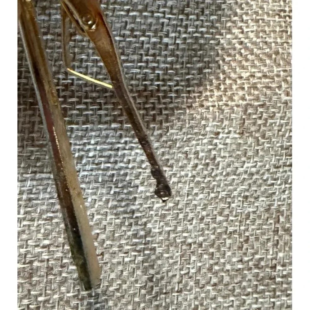 Vintage Mid-Century Modern Gold Tone Men's Tie Clip Faux Tortoiseshell Enamel
